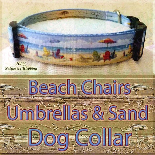 Beach Chairs Umbrellas & Sand Designer Polyester Webbing Dog Collar Product Image No4