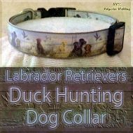 Labrador Retrievers and Duck Hunting Designer Polyester Webbing Dog Collar Product Image No2