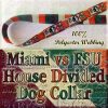 University of Miami Hurricanes vs Florida State University Seminoles House Divided Designer Dog Collar Product Image No1