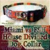 University of Miami Hurricanes vs Florida State University Seminoles House Divided Designer Dog Collar Product Image No4