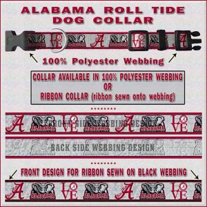 Alabama Roll Tide Dog Collar Design Display Product Image No2