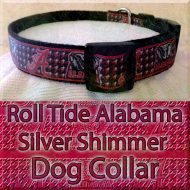 Alabama Roll Tide Houndstooth Shimmer Sparkle Dog Collar Product Image No4