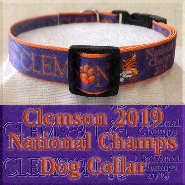 Clemson Tigers National Champs 2019 Dog Collar Product Image No3