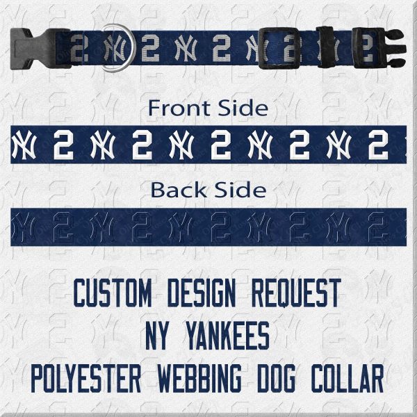 New York NY Yankees Custom Design Request Dog Collar Product Image No1