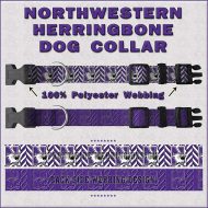 Northwestern University Herringbone Dog Collar Design Display Product Image No1