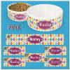 Personalized Custom Name Ceramic Pet Bowl PINK Argyle and Flowers CHOICES Product Image No1