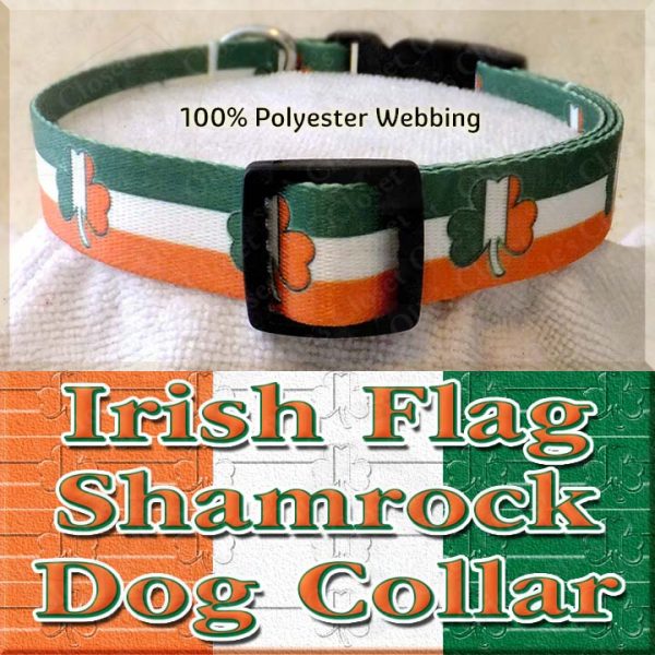 Irish Flag Shamrock Dog Collar Product Image No3