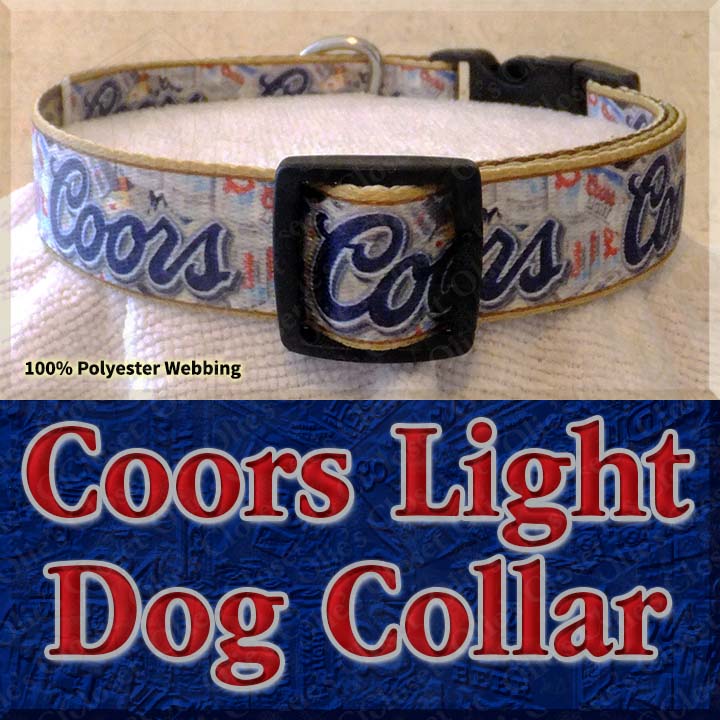 Coors Light Beer Designer 100 Polyester Webbing Dog Collar