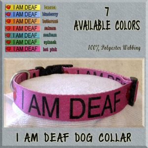 I AM DEAF Polyester Webbing Dog Collar Product Image No5