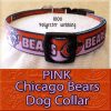 PINK Chicago Bears Polyester Webbing Dog Collar Product Image No3