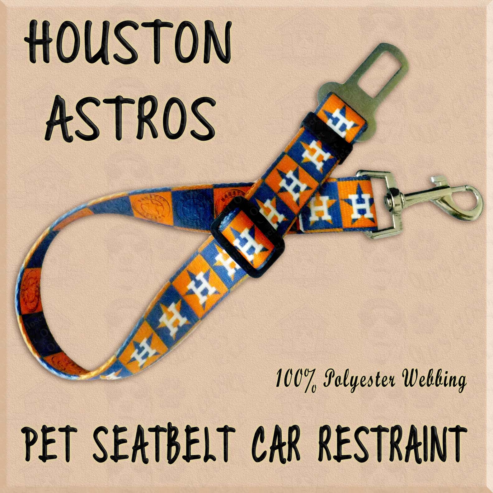 This “Houston Astros” Pet Seat Belt Car Restraint will allow you to travel  safely with your pet.