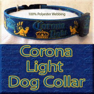Corona Light Beer Designer Polyester Webbing Dog Collar Product Image No2