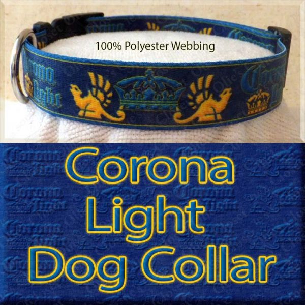Corona Light Beer Designer Polyester Webbing Dog Collar Product Image No3