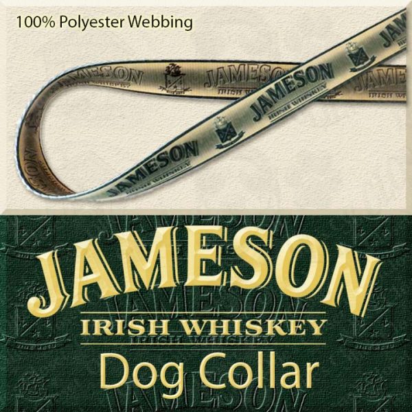 Jameson Irish Whiskey Polyester Webbing Dog Collar Product Image No1