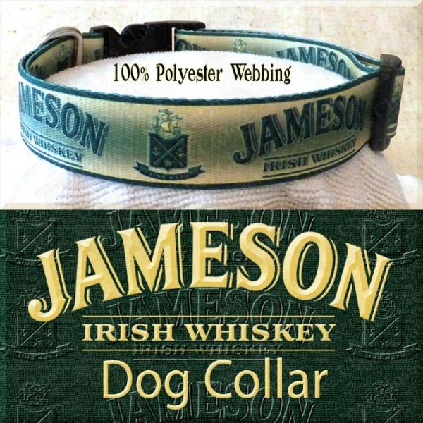 Jameson Whiskey Polyester Webbing Dog Collar Product Image No2