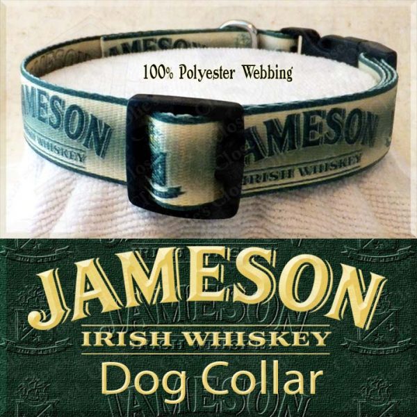 Jameson Whiskey Polyester Webbing Dog Collar Product Image No4