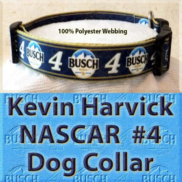 Kevin Harvick Fan NASCAR Number 4 Polyester Webbing Dog Collar Product Image No4
