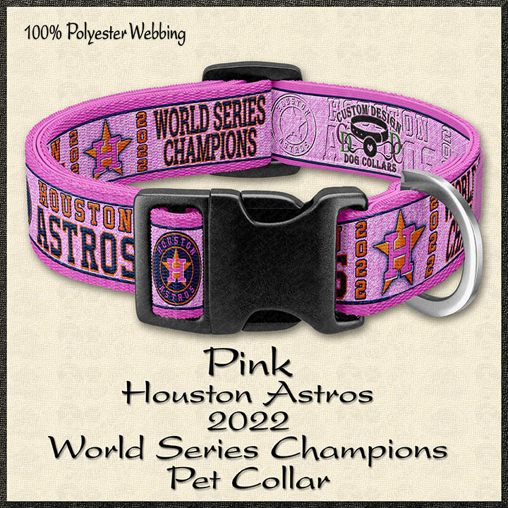 PINK Houston Astros 2022 World Series Champions Pet Collar