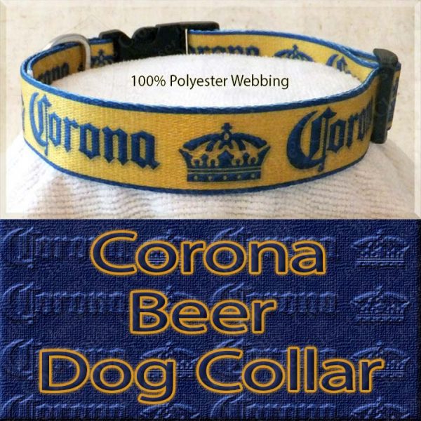 Corona Beer Designer Polyester Webbing Dog Collar Product Image No2