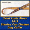 Saint St Louis Blues 2019 NHL Stanley Cup Champions Designer Polyester Webbing Dog Collar Product Image No1