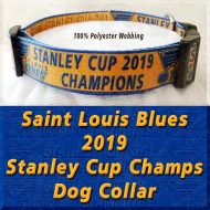 Saint St Louis Blues 2019 NHL Stanley Cup Champions Designer Polyester Webbing Dog Collar Product Image No4