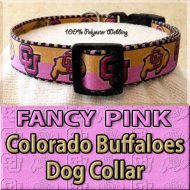 FANCY PINK Colorado Buffaloes Polyester Webbing Dog Collar Product Image No3