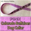 PINK Colorado Buffaloes Polyester Webbing Dog Collar Product Image No1