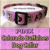 PINK Colorado Buffaloes Polyester Webbing Dog Collar Product Image No3