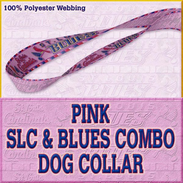 PINK SLC Blues Combo Custom Design Request Dog Collar Product Image No5
