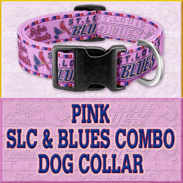 PINK SLC Blues Combo Custom Design Request Dog Collar Product Image No8
