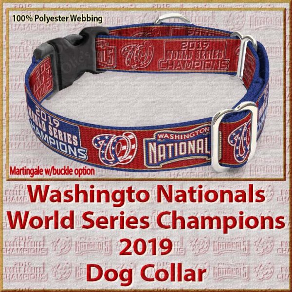 Washington Nationals World Series Champions 2019 Polyester Ver No2 Webbing Dog Collar Product Image No3