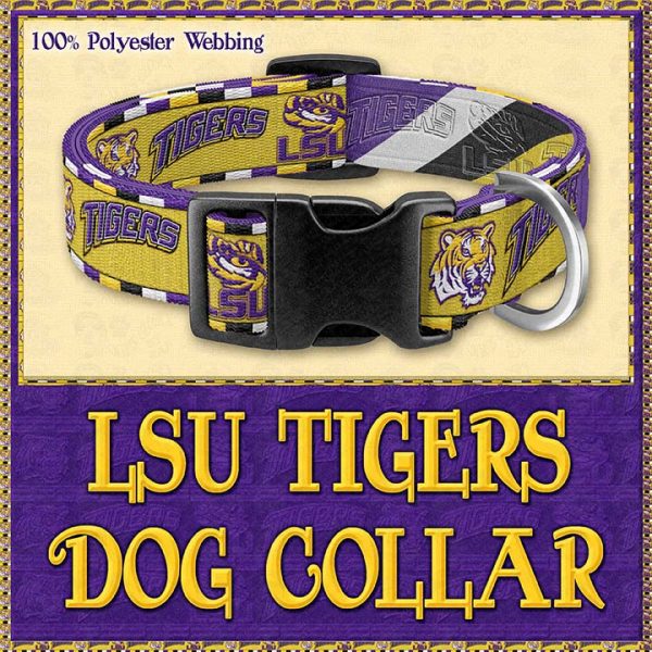 LSU Tigers Designer Dog Collar Product Image No1