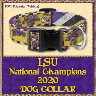 LSU Tigers National Champions 2020 Designer Dog Collar Product Image No1
