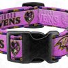 Pink Baltimore Ravens Designer Pet Collar Product Image No2
