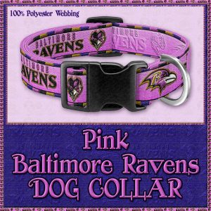 Pink Baltimore Ravens Designer Pet Collar Product Image No1