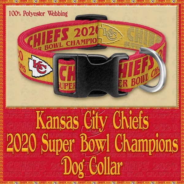 Kansas City Chiefs Super Bowl Champions 2020 Designer Dog Collar Product Image No1