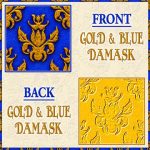Gold Damask on Blue Background