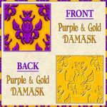 Purple Damask on Gold Background