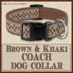 COACH Brown Khaki Classic Designer Dog Collar Product Image No1