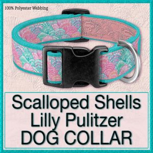 Scallops Seashells Lilly Pulitzer Designer Dog Collar Product Image No3