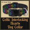 Celtic Interlocking Hearts Charcoal Designer Dog Collar Product Image No1