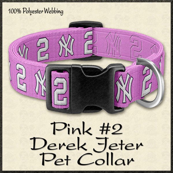 Pink Derek Jeter No2 NBA Basketball Pet Collar Product Image No1