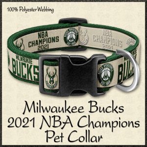 Milwaukee Bucks 2021 NBA Champions Basketball Pet Collar Product Image No1