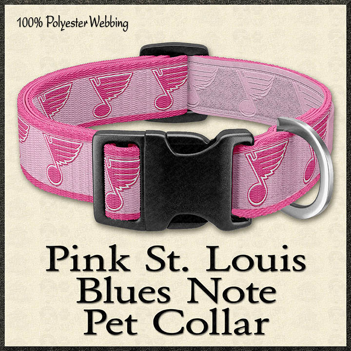 PINK St. Louis Blues Ice Hockey Designer Dog or Cat Collar