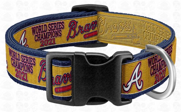 GOLD Atlanta Braves World Series Pet Collar Color Choice Product Image