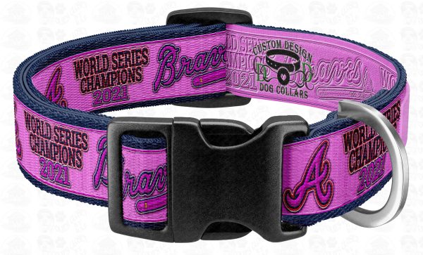 PINK Atlanta Braves World Series Champions 2021 Pet Collar Product Image No2