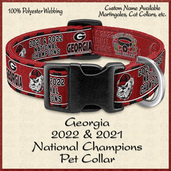 Georgia 2022 and 2021 National Football Champions Pet Collar Product Image No1