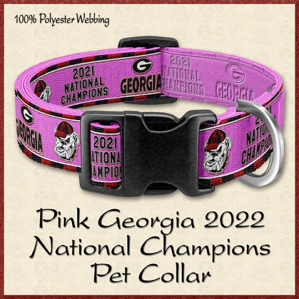 Georgia PINK 2021 National Football Champions Pet Collar Product Image No1