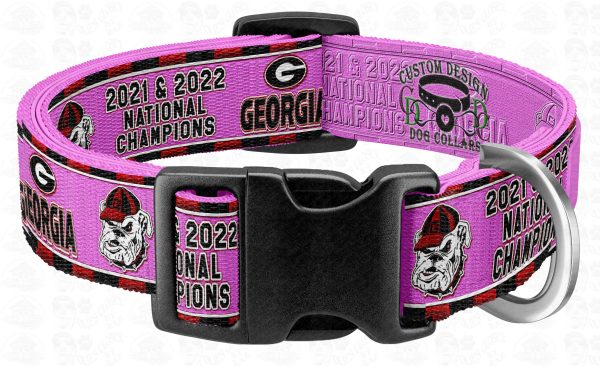 Georgia PINK 2022 and 2021 National Football Champions Pet Collar Product Image No2