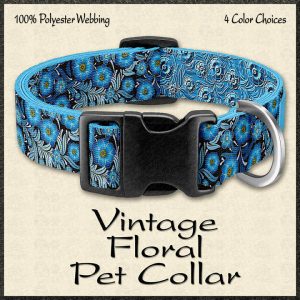 Vintage Floral Pet Collar Product Image No1